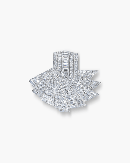 Art Deco Diamond Fan Brooch by Boucheron