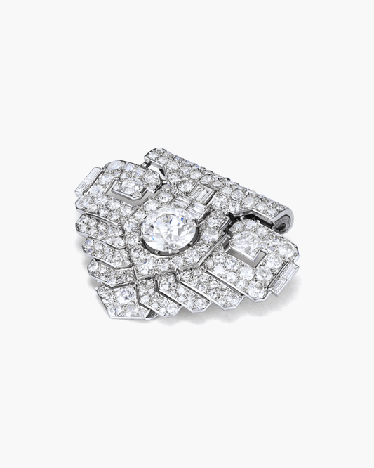 Art Deco Diamond Clip Brooch by Cartier