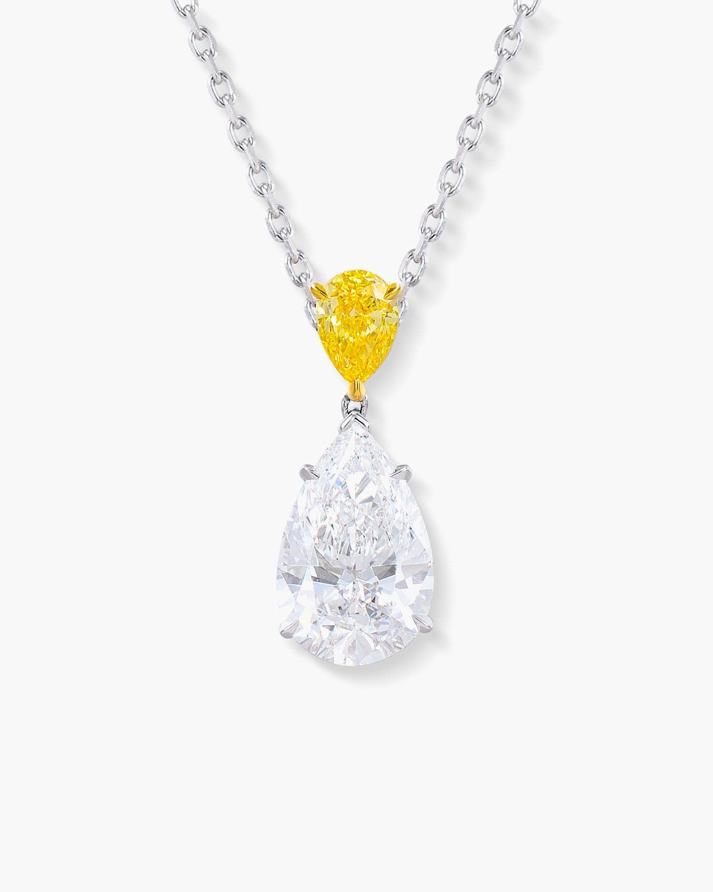 Mens Hip Hop Iced Moissanite & Yellow Simulated Canary Diamond Pendant  Necklace