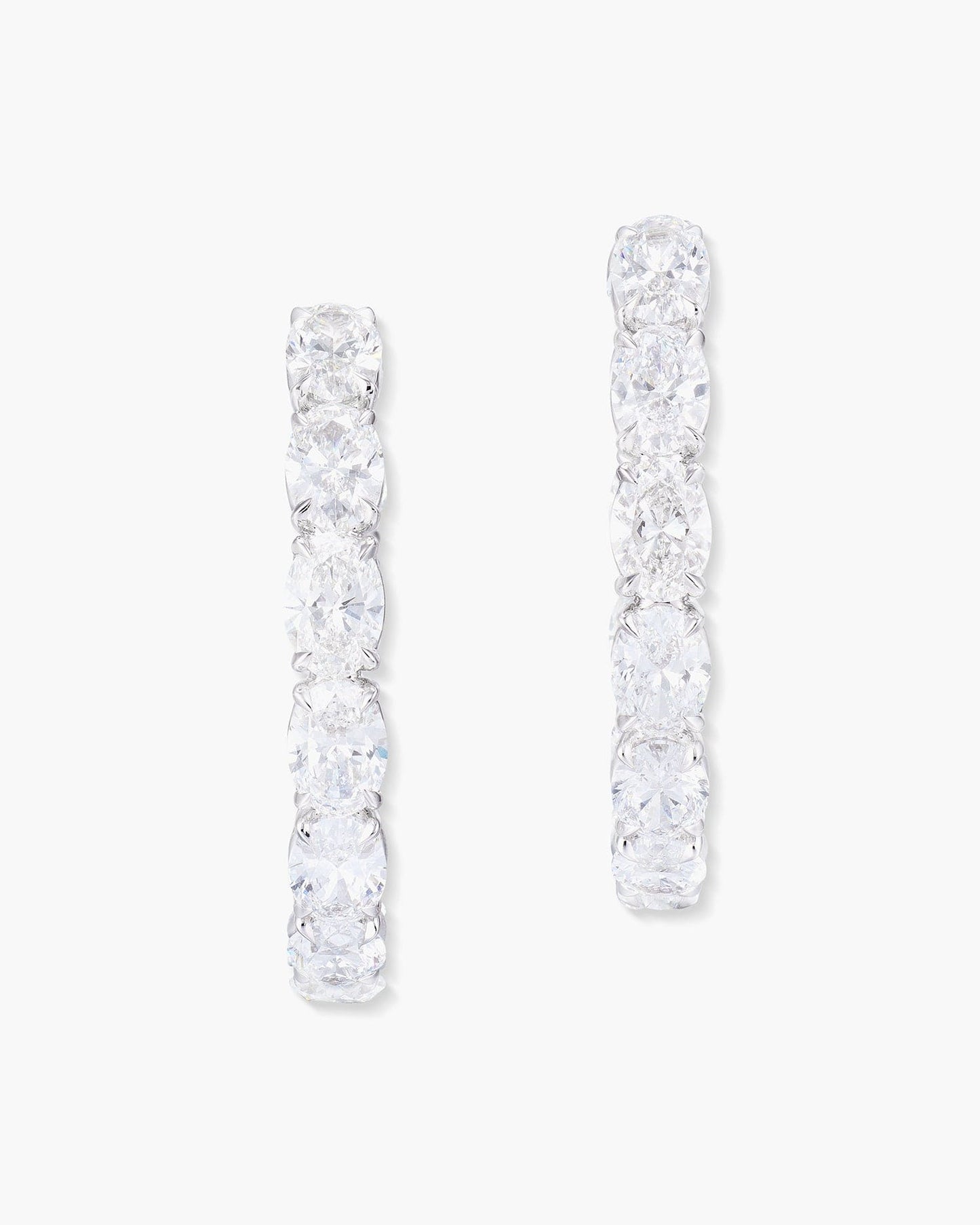 Oval Shape Diamond Hoop Earrings (0.60 carats)